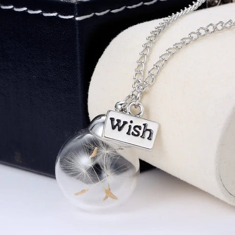 Real Dandelion Bottle Necklace