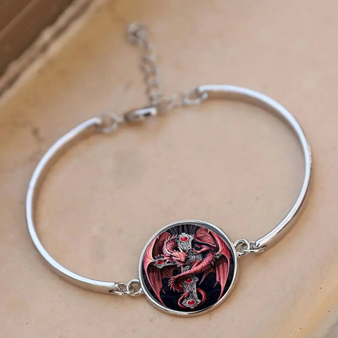 Red Dragon Round Cameo Bracelet