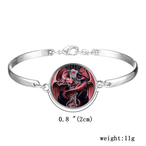 Red Dragon Round Cameo Bracelet