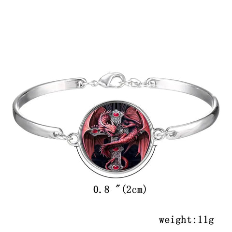 Red Dragon Round Cameo - Bracelet