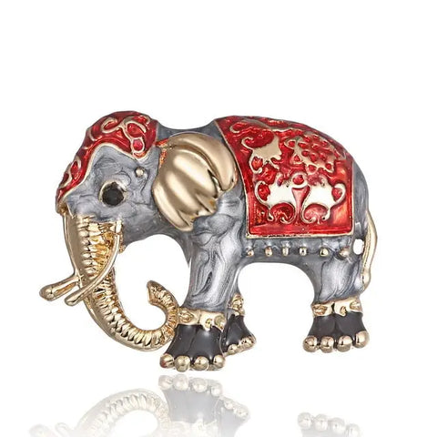 Red Elephant Brooch