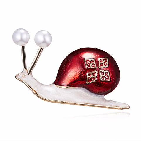 Red Snail Brooch