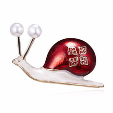 Red Snail Brooch