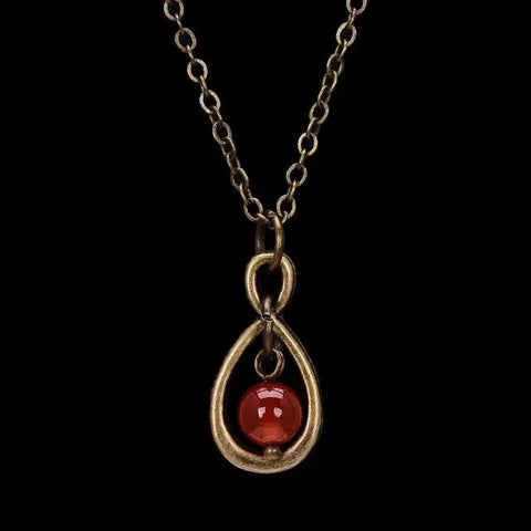 Red Stone Infinity Necklace