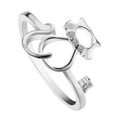 Rhinestone Cat Ring