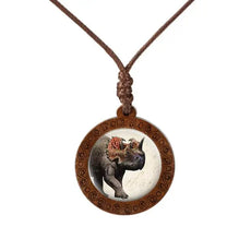 Rhinoceros Wood Necklace