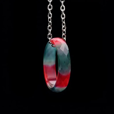 Ring Pendant Stone Necklace