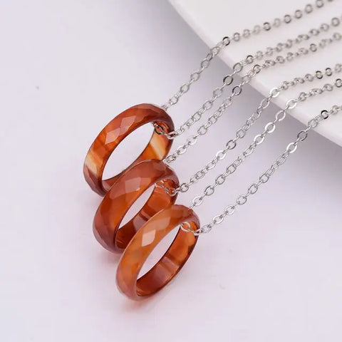 Ring Pendant Stone Necklace