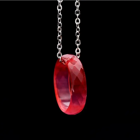 Ring Pendant Stone Necklace