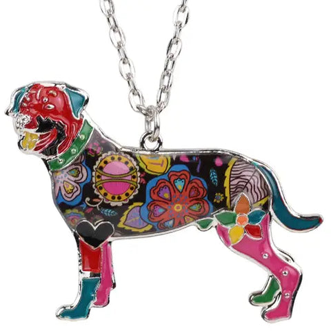 Rottweiler Multicolor Necklace