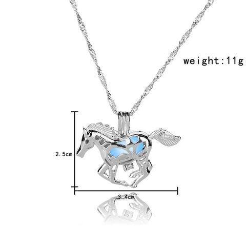 Running Horse Glow in the Dark Necklace