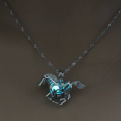 Running Horse Glow in the Dark Necklace