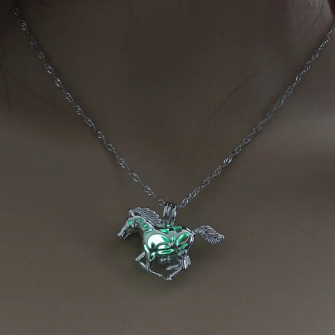 Running Horse Glow in the Dark Necklace