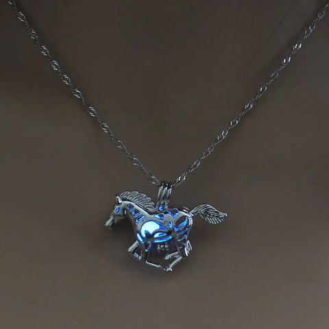 Running Horse Glow in the Dark Necklace
