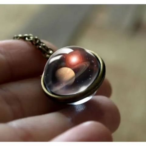 Saturn Double Glass Necklace