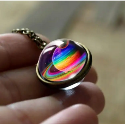 Saturn Double Glass Necklace