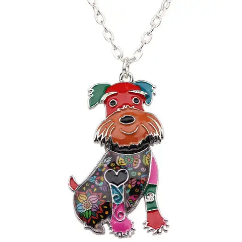 Schnauzer Terrier Multicolor Necklace
