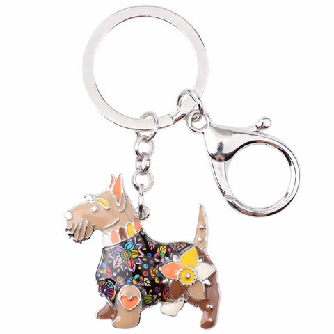 Scottish Terrier Multicolor Keychain