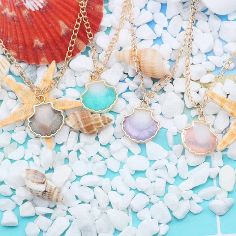 Shell Enamel Necklace