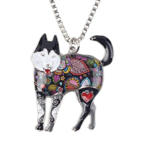 Siberian Husky Multicolor Necklace