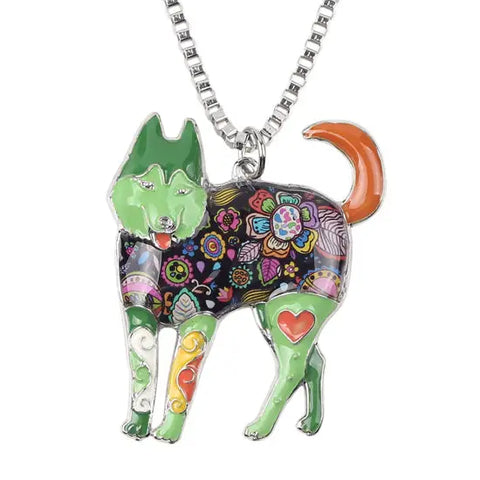 Siberian Husky Multicolor Necklace