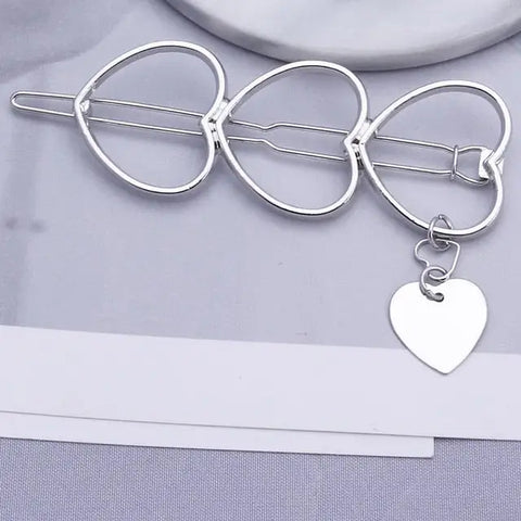 Silver Heart Hair Clip