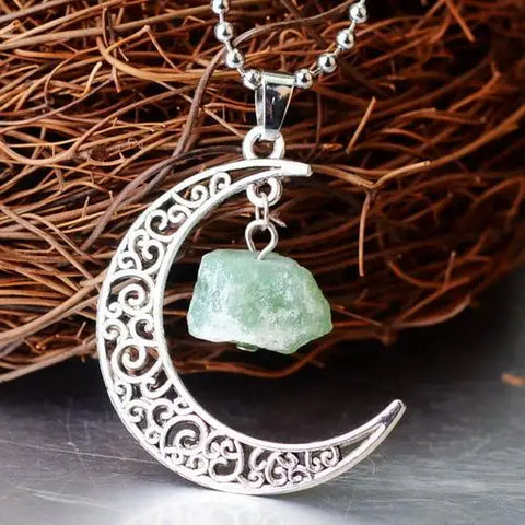 Silver Moon Crystal Necklace