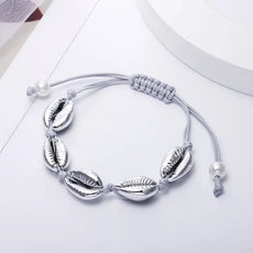 Silver rope shell Necklace