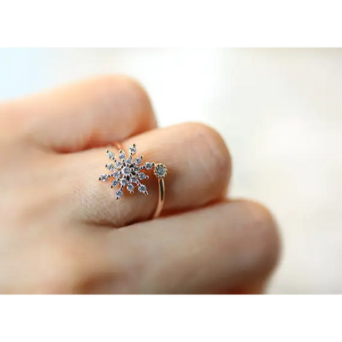 Snowflake Crystal Rhinestone Ring