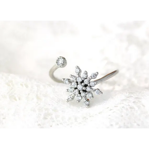 Snowflake Crystal Rhinestone Ring