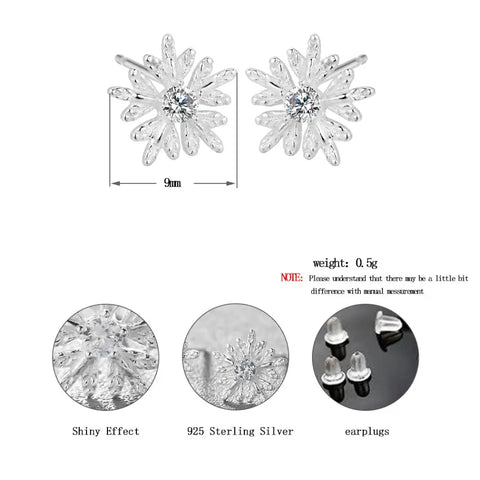 Snowflake Silver Earrings