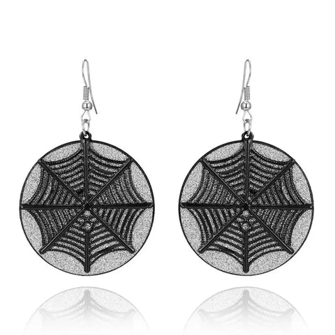 Spider Web Metal Scrub Earrings