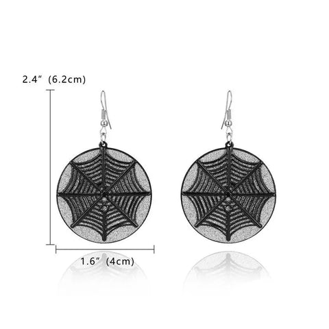 Spider Web Metal Scrub Earrings