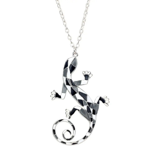 Stained Glass Style Gecko Necklace