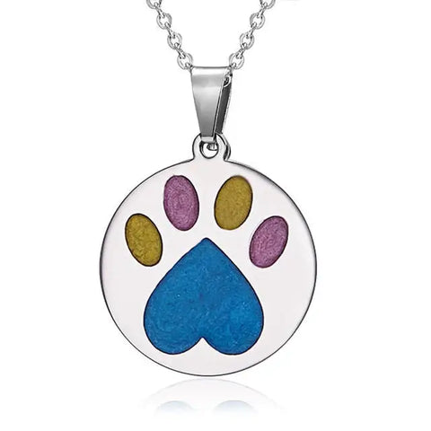 Stainless Paw Print Necklace