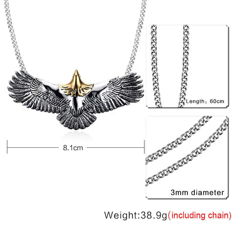 Stainless Steel Eagle Necklace