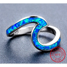 Sterling Silver Ocean™ Opal Wave Ring