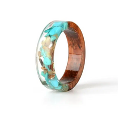 Stone and Resin Wood Ring