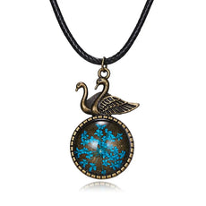 Swan Round Cameo - Necklace