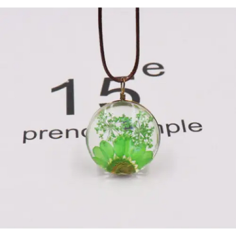 The Green Dried Ball Necklace