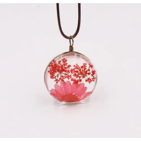 The Red Dried Ball Necklace