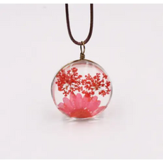 The Red Dried Ball Necklace