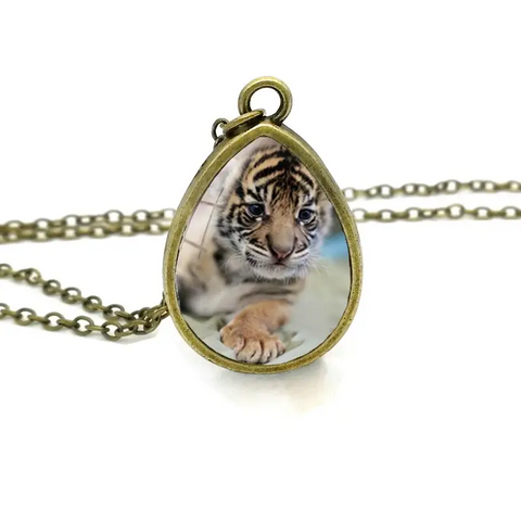 Tiger Cameo Necklace