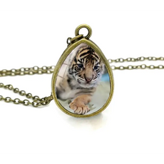 Tiger Cameo Necklace
