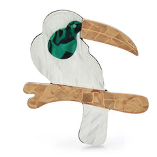 Toucan wood Brooch