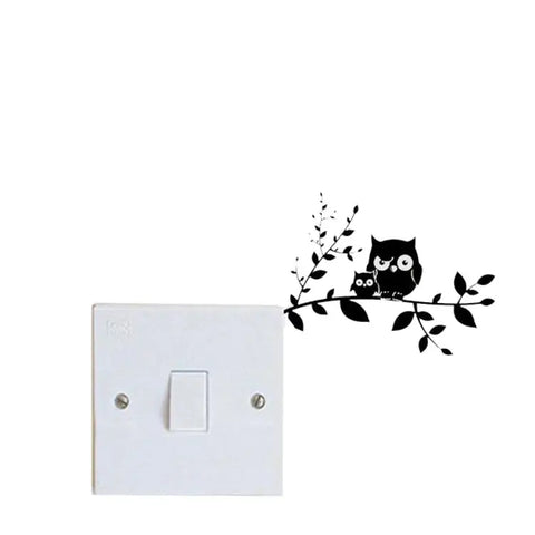 Tree Owl Mom And Baby Wall Sticker