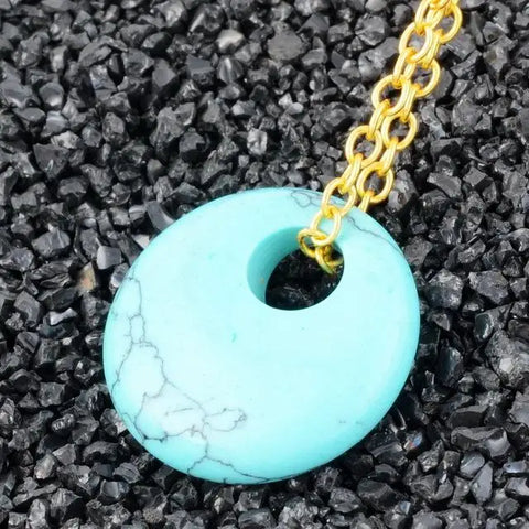 Turquoise Round Stone Necklace