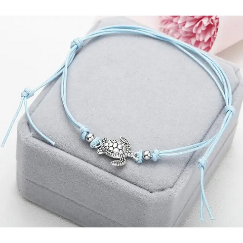 Turtle Shaped Charm String Anklet