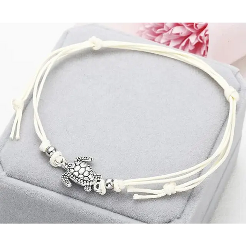 Turtle Shaped Charm String Anklet