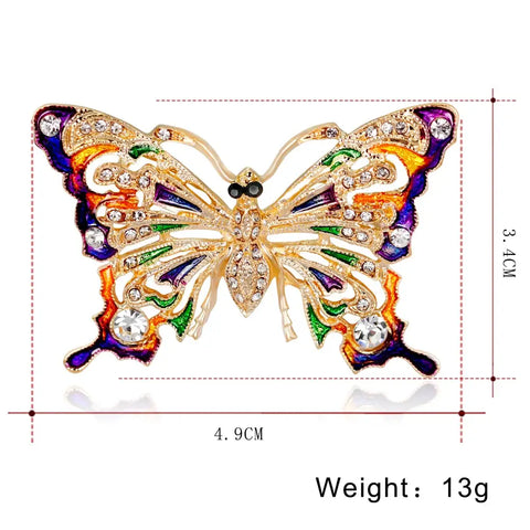 Vintage Colorful Butterfly Brooch